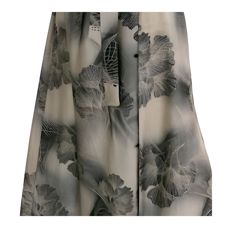 Printed Collar Open Abaya - Image 2