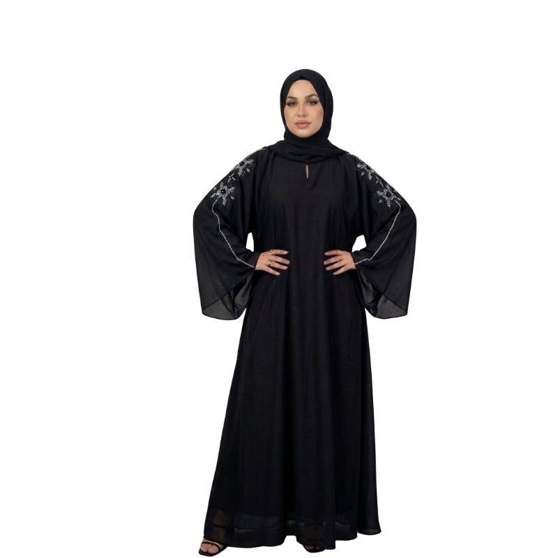Handword Close Nida Abaya - Black