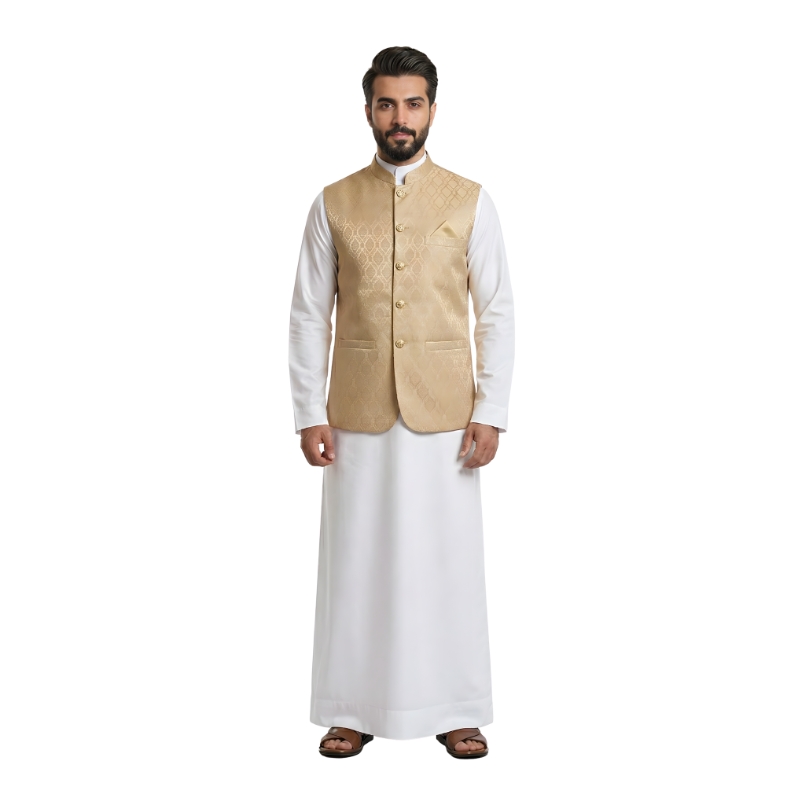 Men's Waistcoat - Gold - Image 2